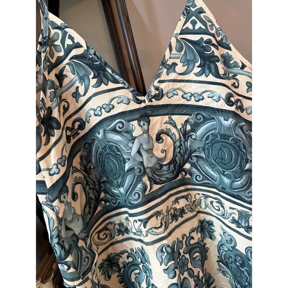 Adriana Degreas Hera Linen Silk Blouse with Straps Blue Womens Size Small - Picture 6 of 9